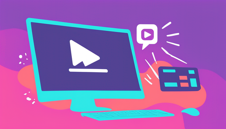 An illustrated image of a computer screen with a download video