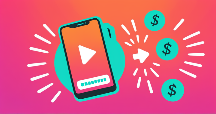 Image of a phone with a monetized substack video on the screen. 