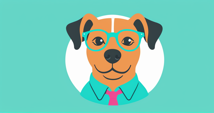 A dog wearing glasses and a nice coat to represent how to turn a dog into a human with ChatGPT. 