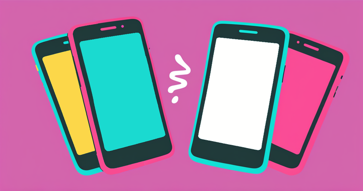 Four phones with different colored backgrounds representing Instagram Stories with different colored backgrounds.