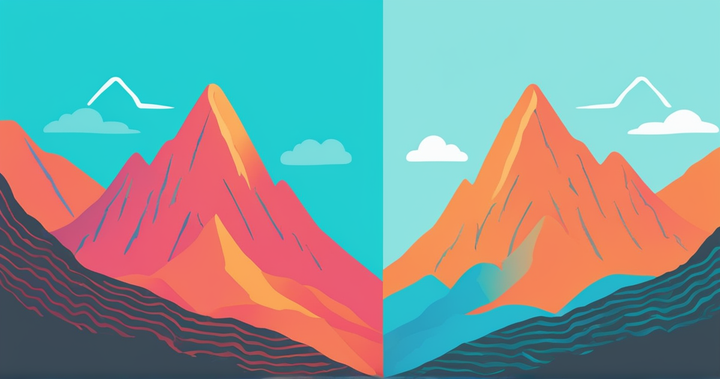 Example of a color corrected mountain to show the difference between color grading and color correction.