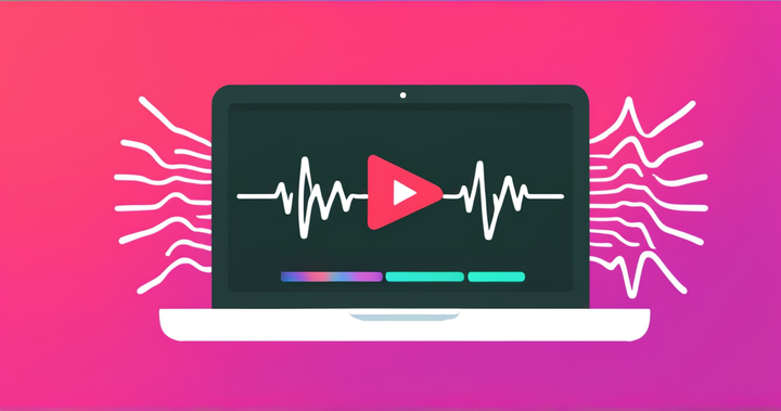 A laptop showing audio being extracted from a YouTube video for free. 