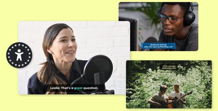 Example videos with subtitle-style captions to comply with the European Accessibility Act.