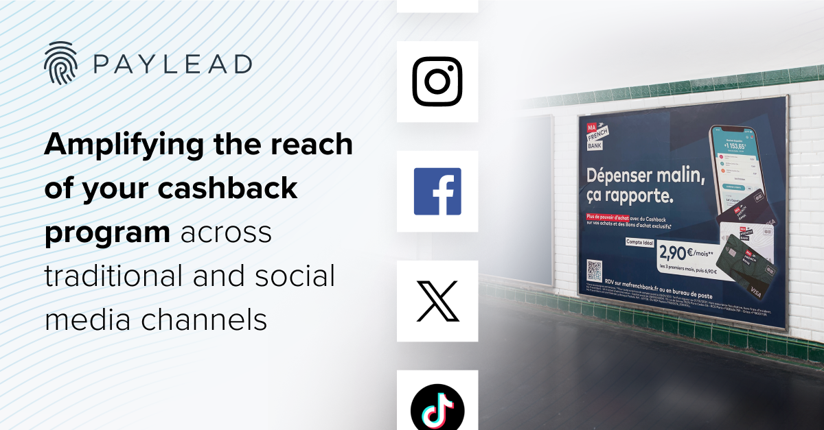 Using traditional media outlets and social media to inform new and existing clients about cashback rewards