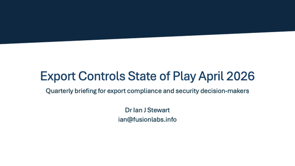 Export Controls State of Play — April 2026