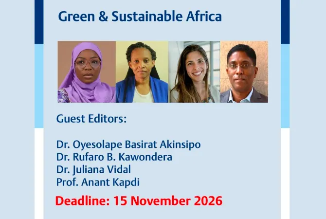 Special Journal Issue to Focus on Green and Sustainable Chemistry in Africa
