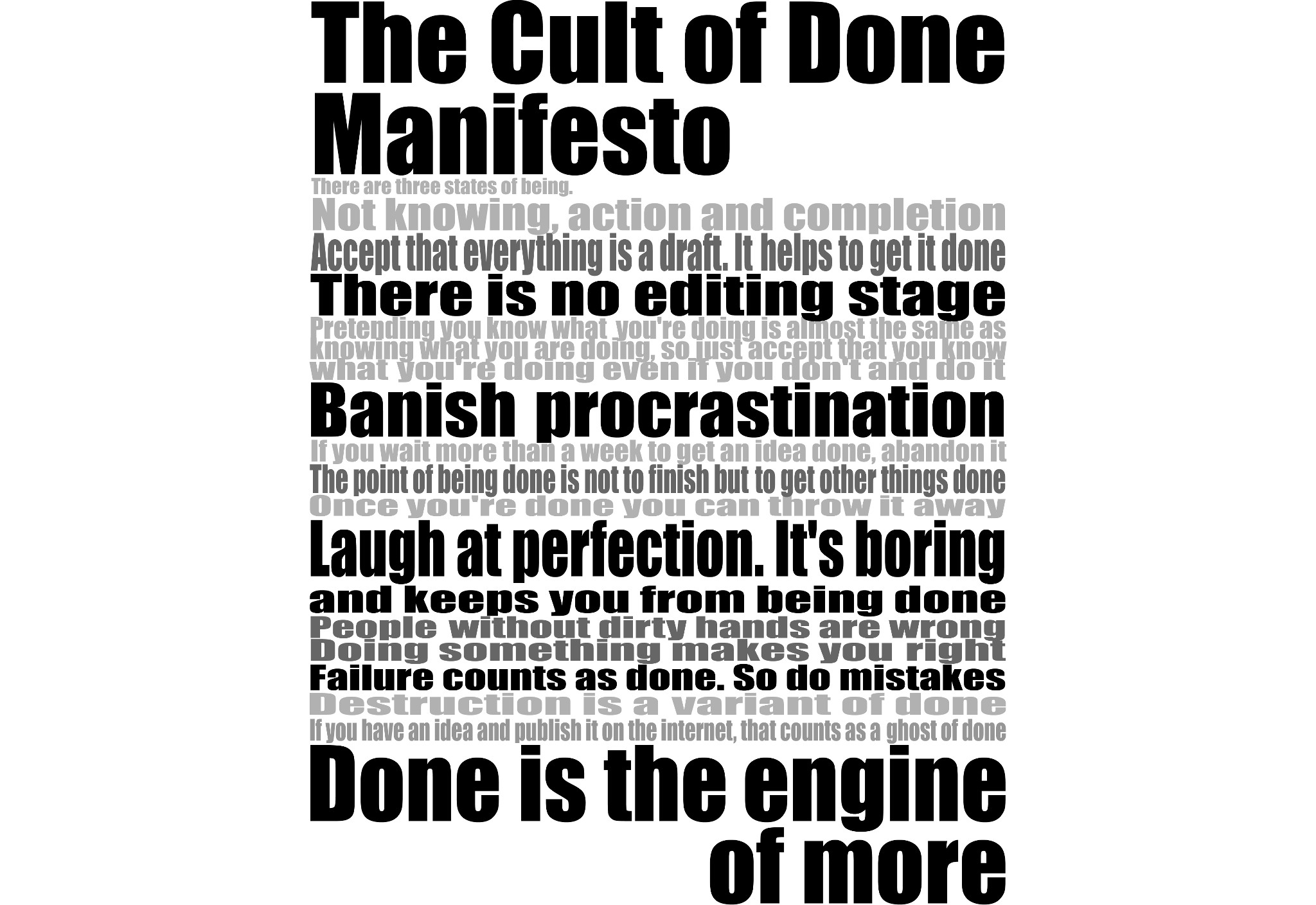 Cult of Done Manifesto by Joshua Rothhaas