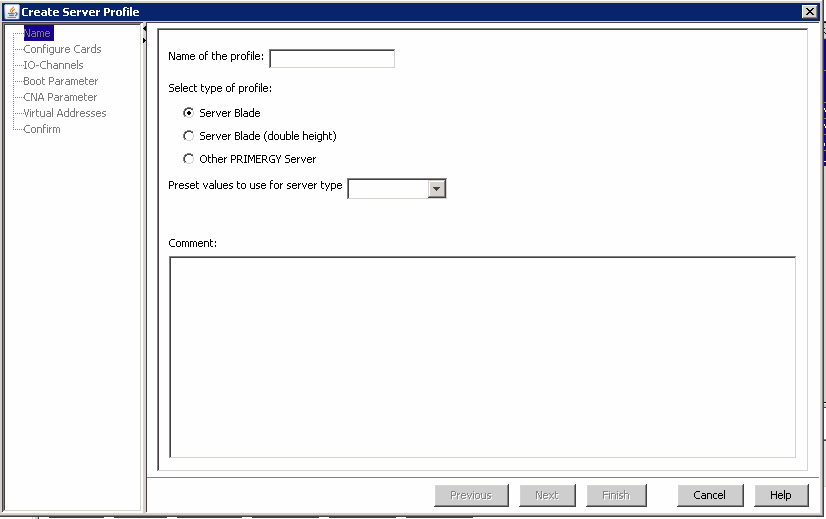 Creating a new Profile