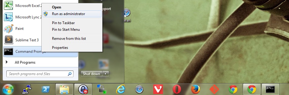 Command Prompt Run as administrator