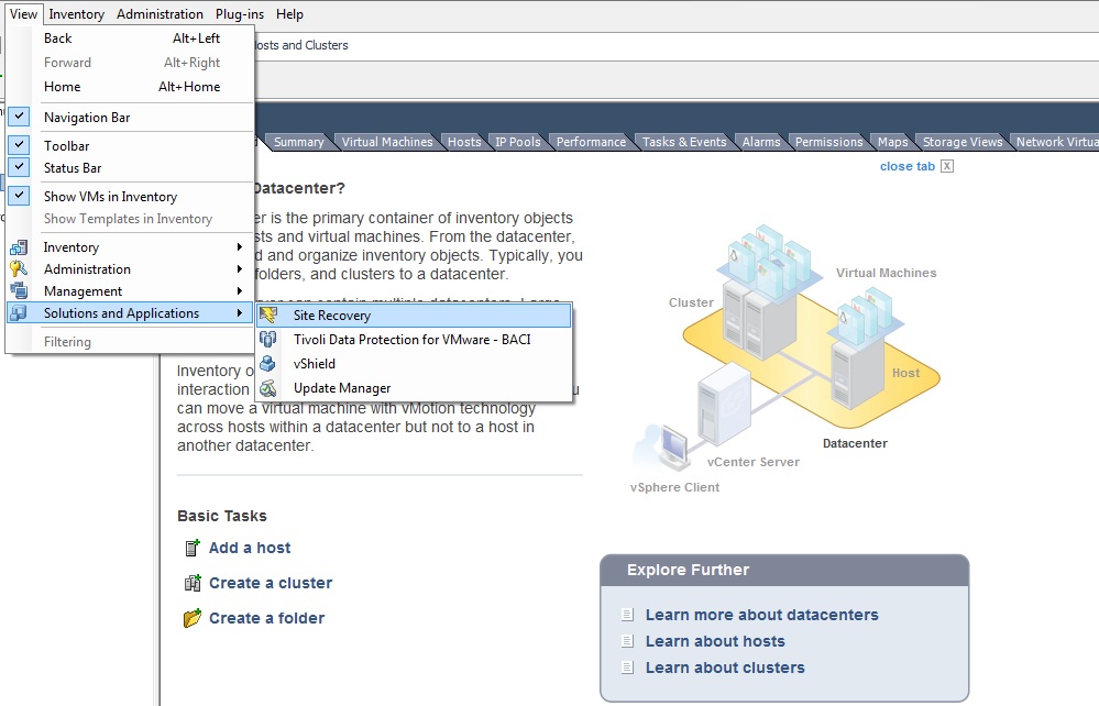 Site Recovery Interface
