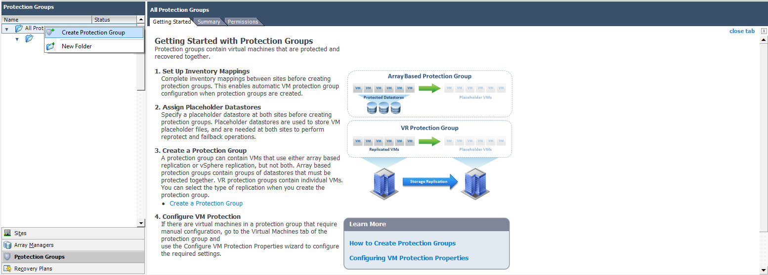 Create Protection Groups