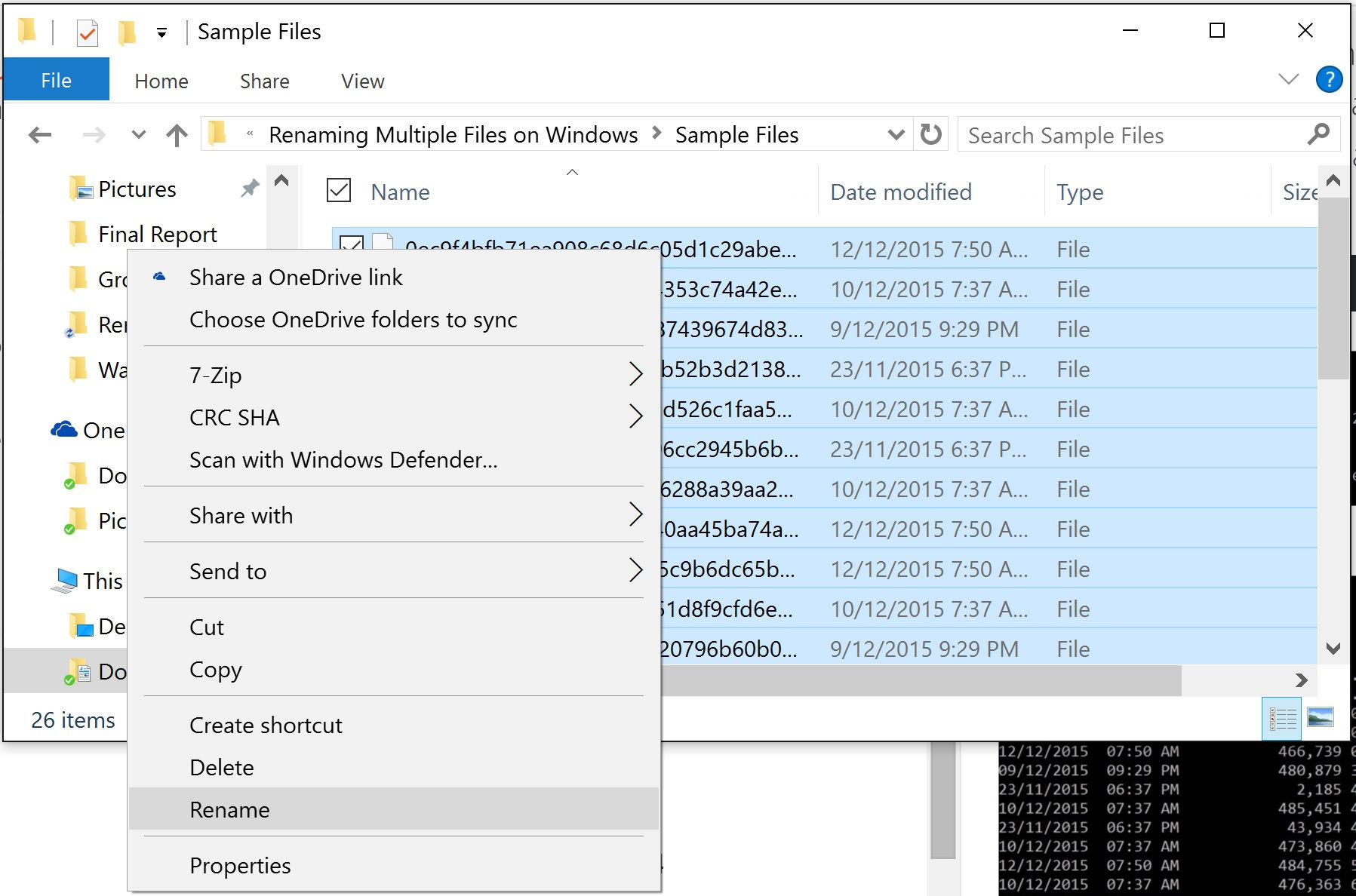 Select All Files in Windows Explorer
