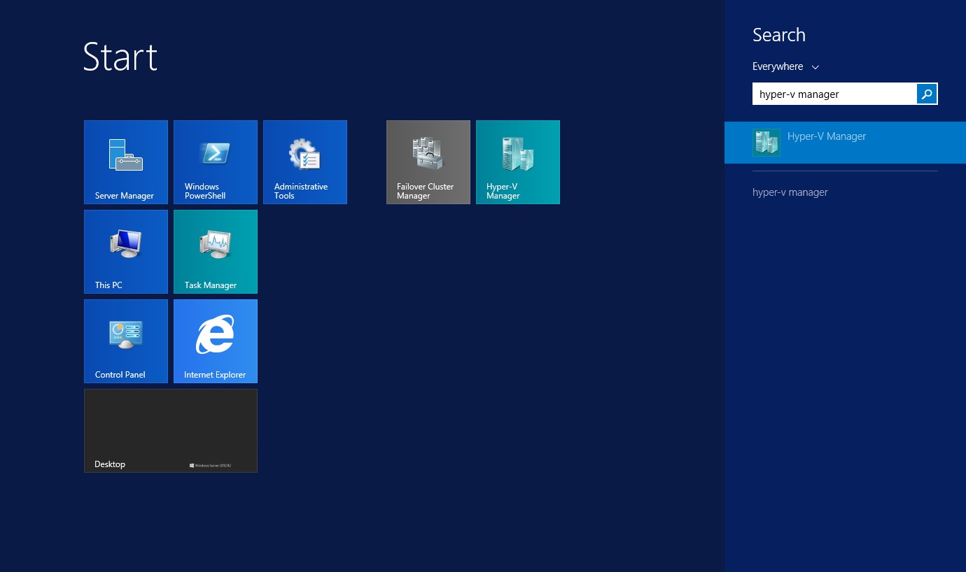 Launching Hyper-V Manager