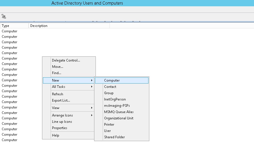 Create New Computer Object in AD