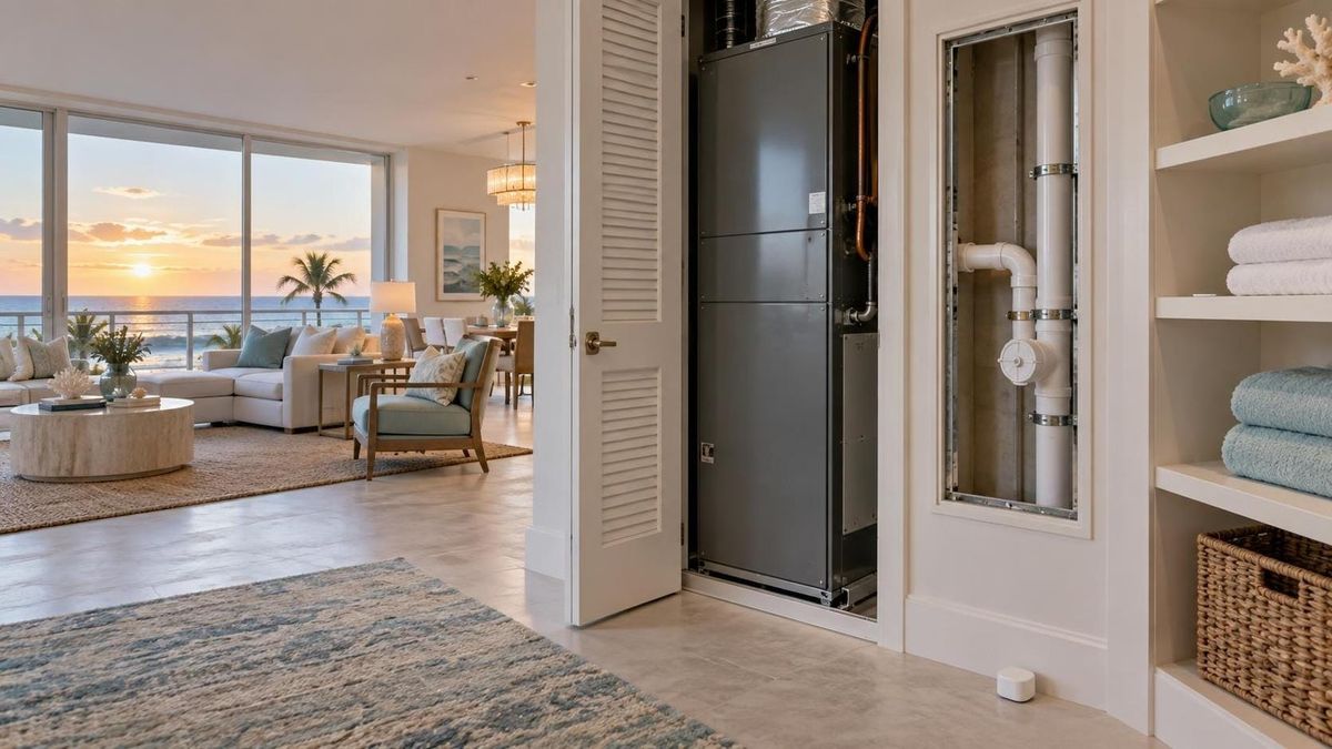 HVAC Condensate-Riser Access Inside an Owner Closet: What Should Cocoa Beach Condo Buyers Verify?