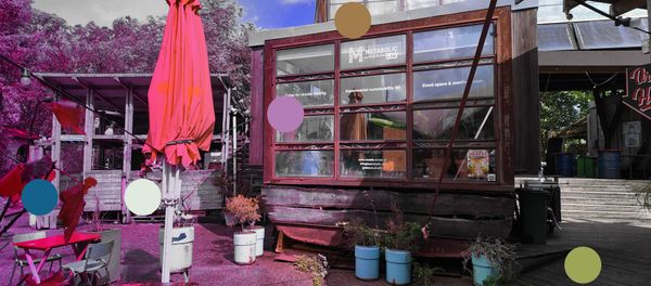 They gathered inside a makeshift structure at De Ceuvel.