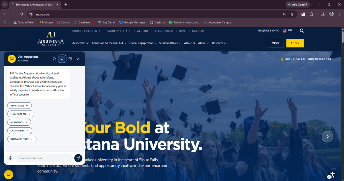 Asking "Ask Augustana": Putting the university's new chatbot to the test