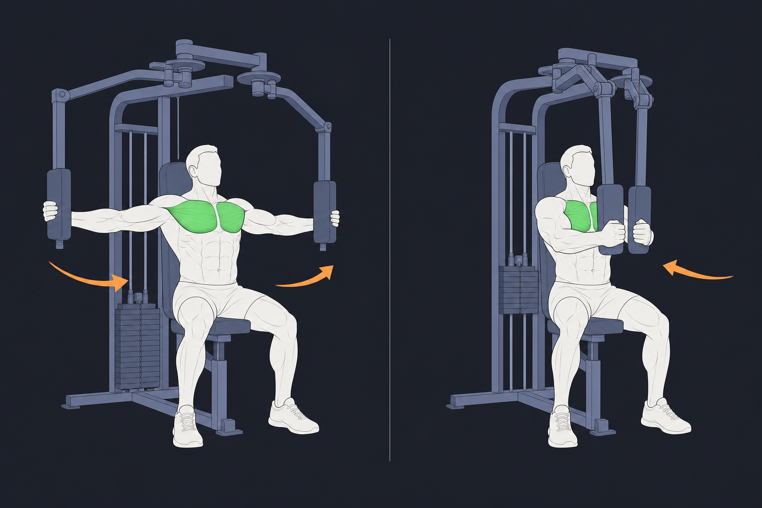 7. Pec Fly — start and finish position