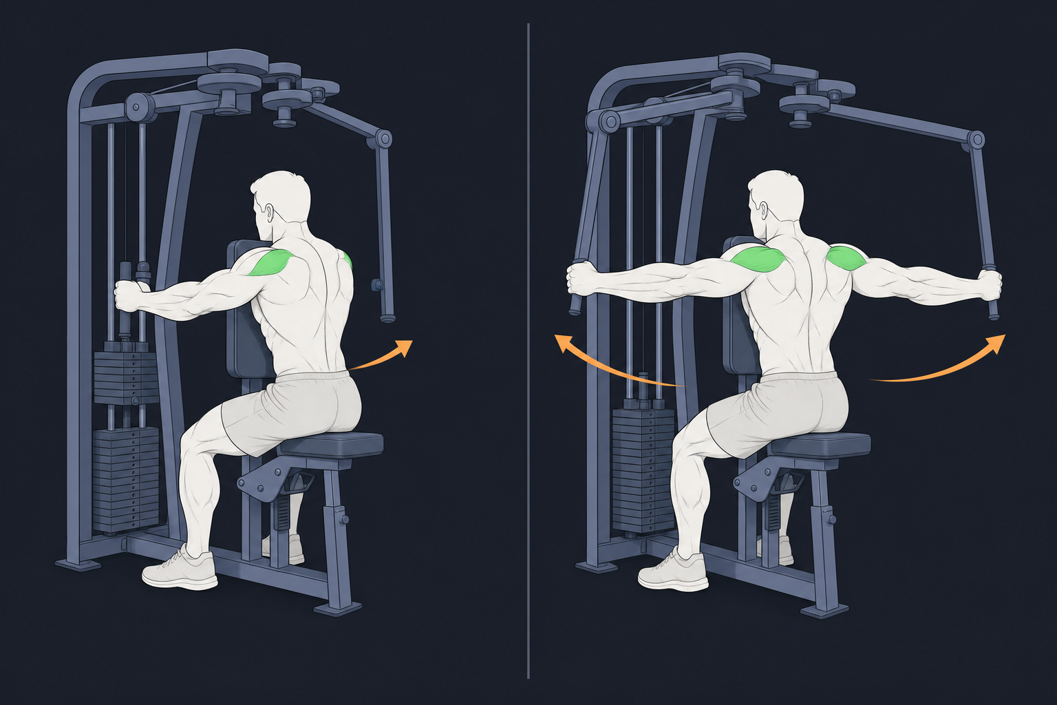 4. Rear Delt Fly — start and finish position