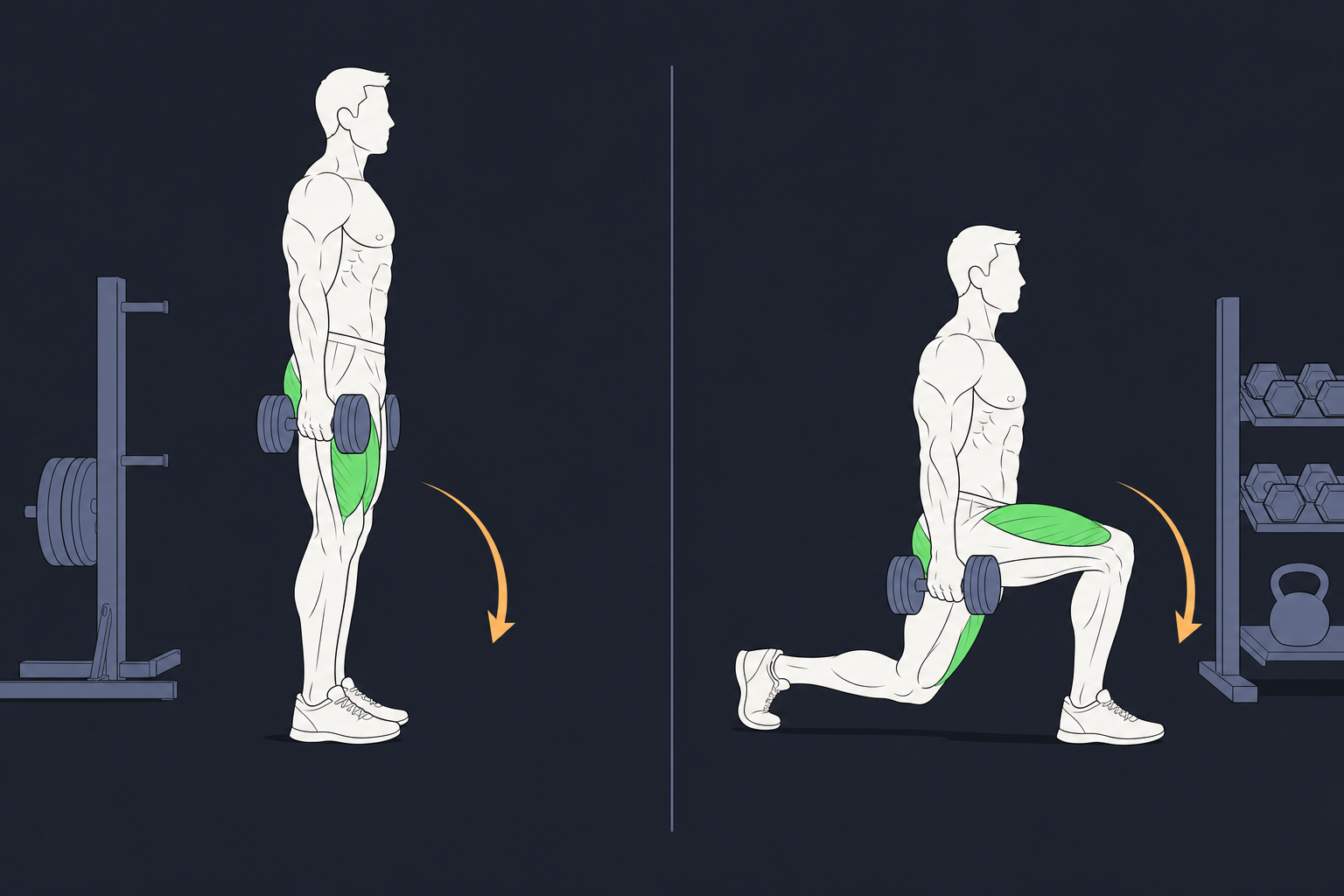 4. Walking Lunge — start and finish position