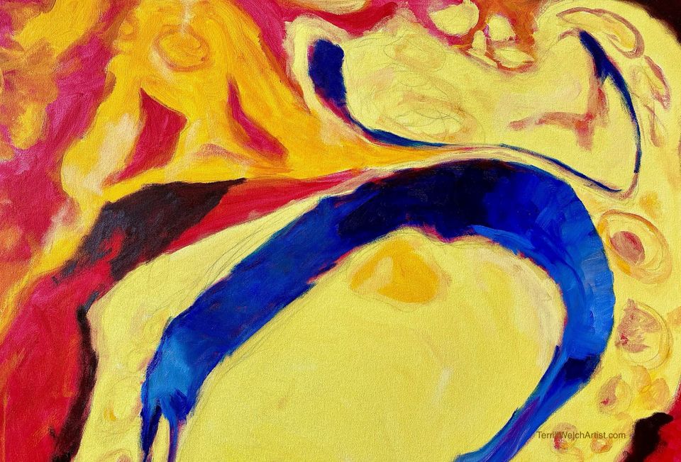 Terrill Welch by herself - issue #29 Beginning of Floating Arrangement Painting