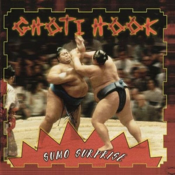 Cover art for Ghoti Hook's "Sumo Surprise" LP depicting two sumo wrestlers fighting