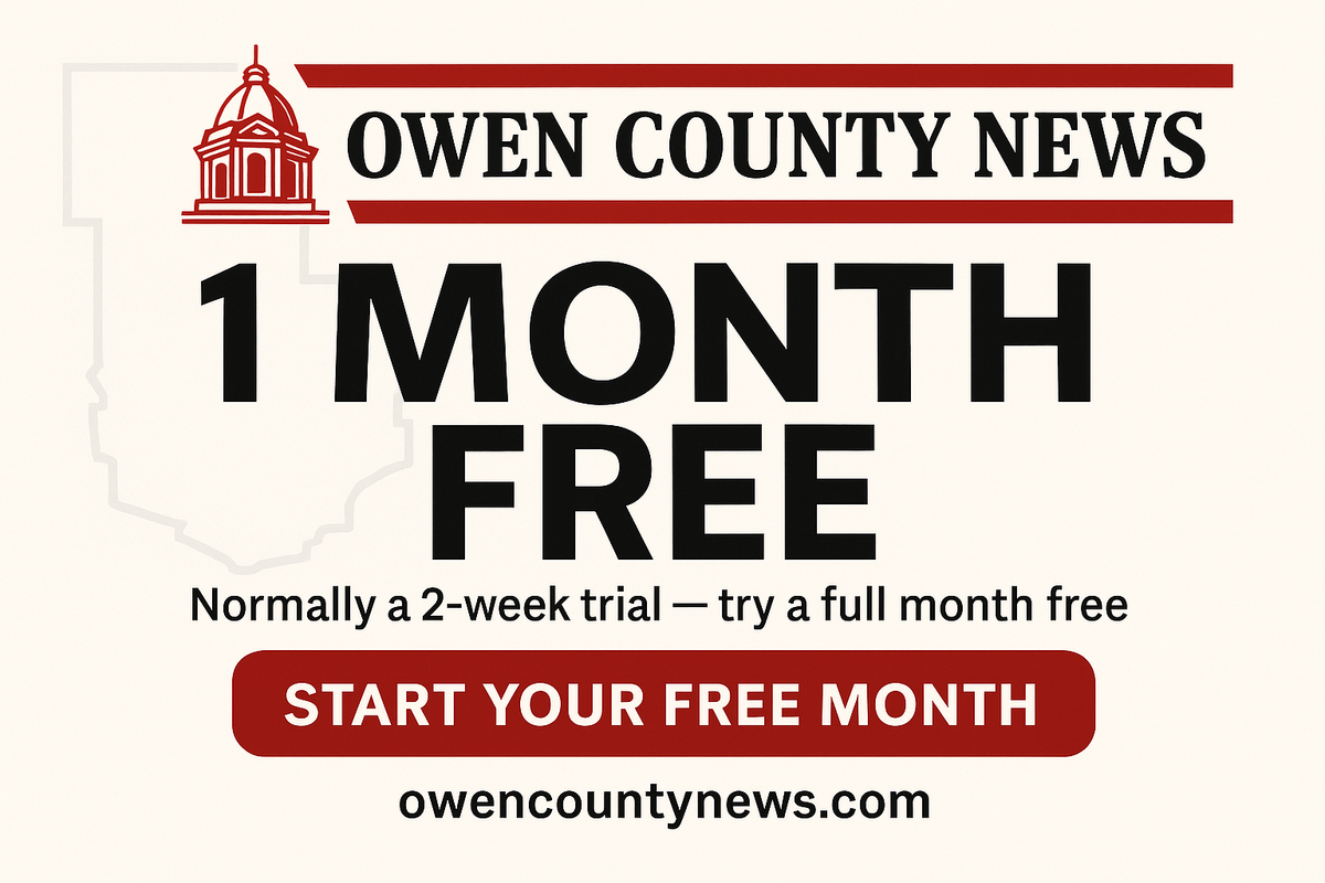 Get 1 month free — try Owen County News.