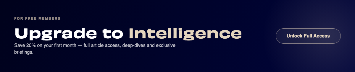 Upgrade to Intelligence — save 20% on your first month.