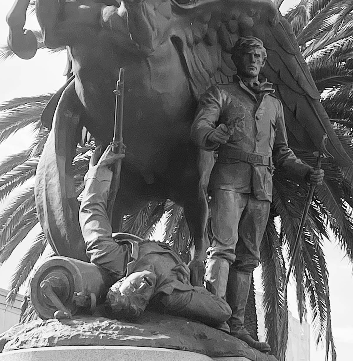 Detail of California Volunteers Monument at Dolores and Market Streets