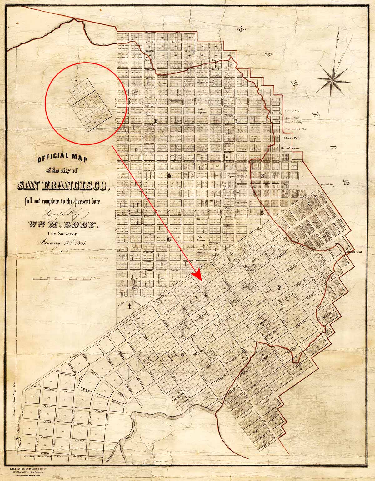 1851 map of San Francisco