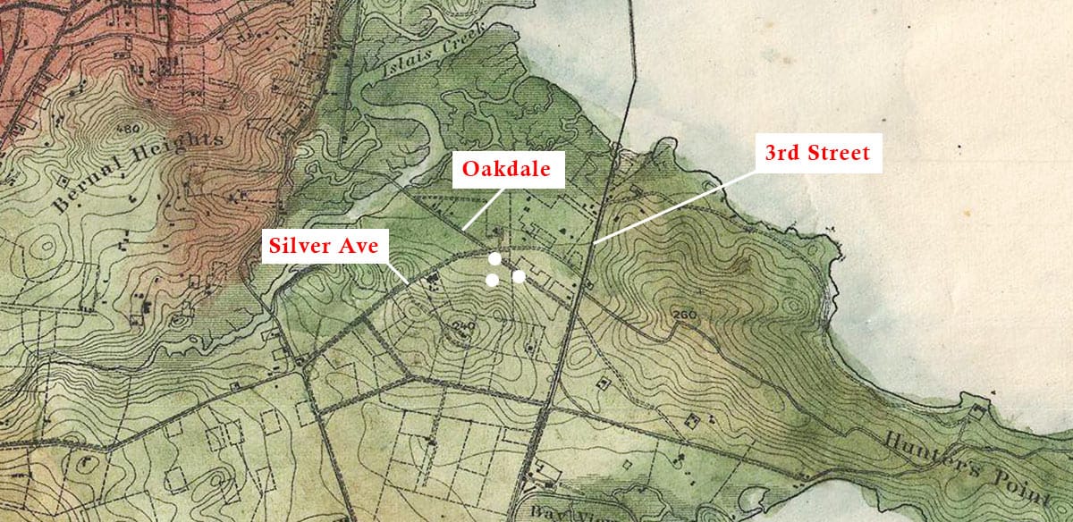 1869 Map of southeastern San Francisco