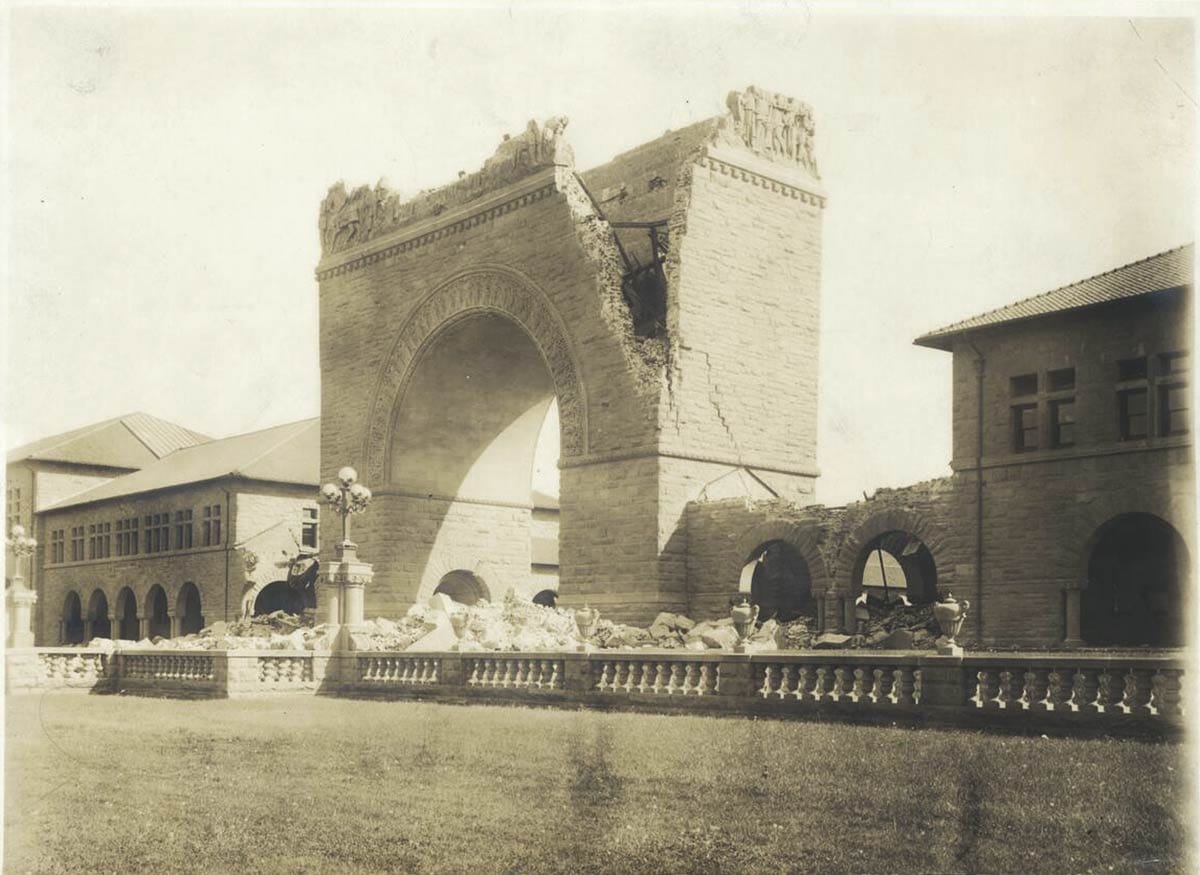 Stanford earthquake damage of arch