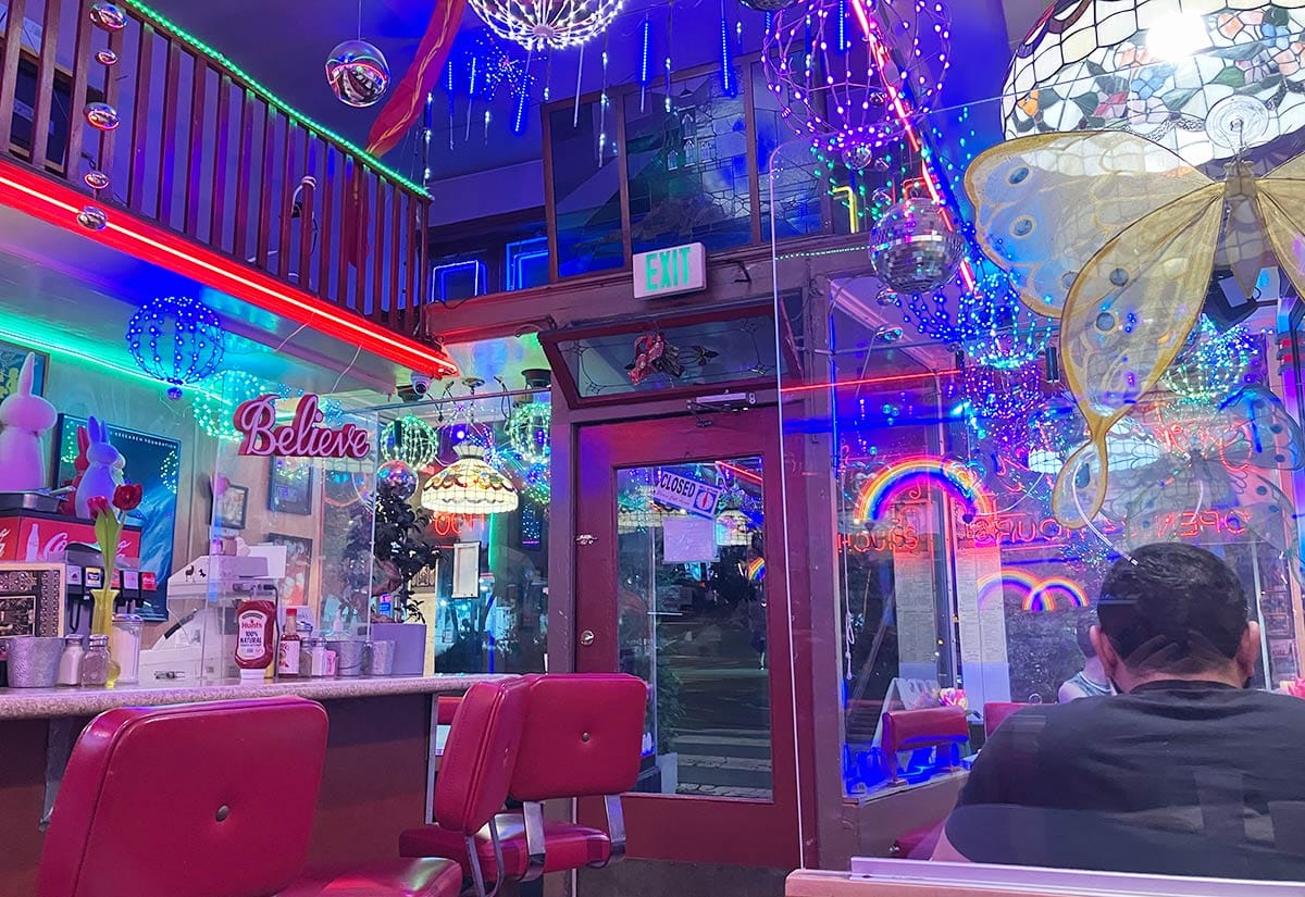 Inside of Orphan Andy's diner