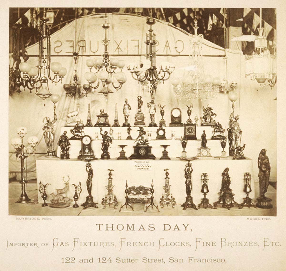 19th century ad for fixtures and statuettes