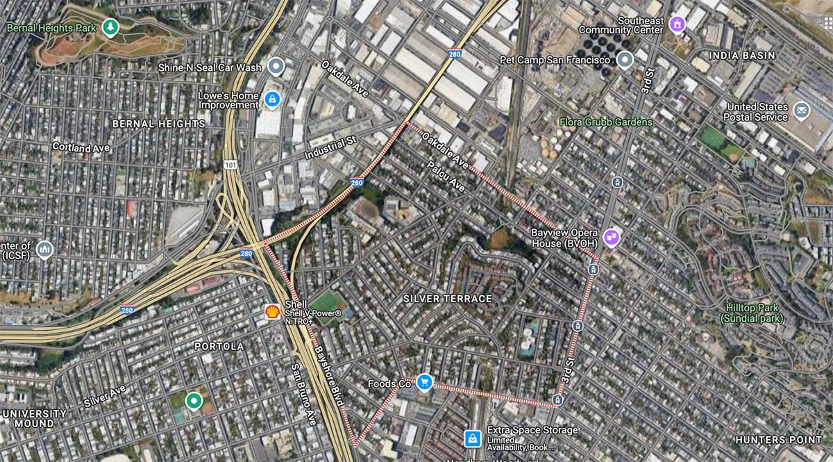 map of Silver Terrace