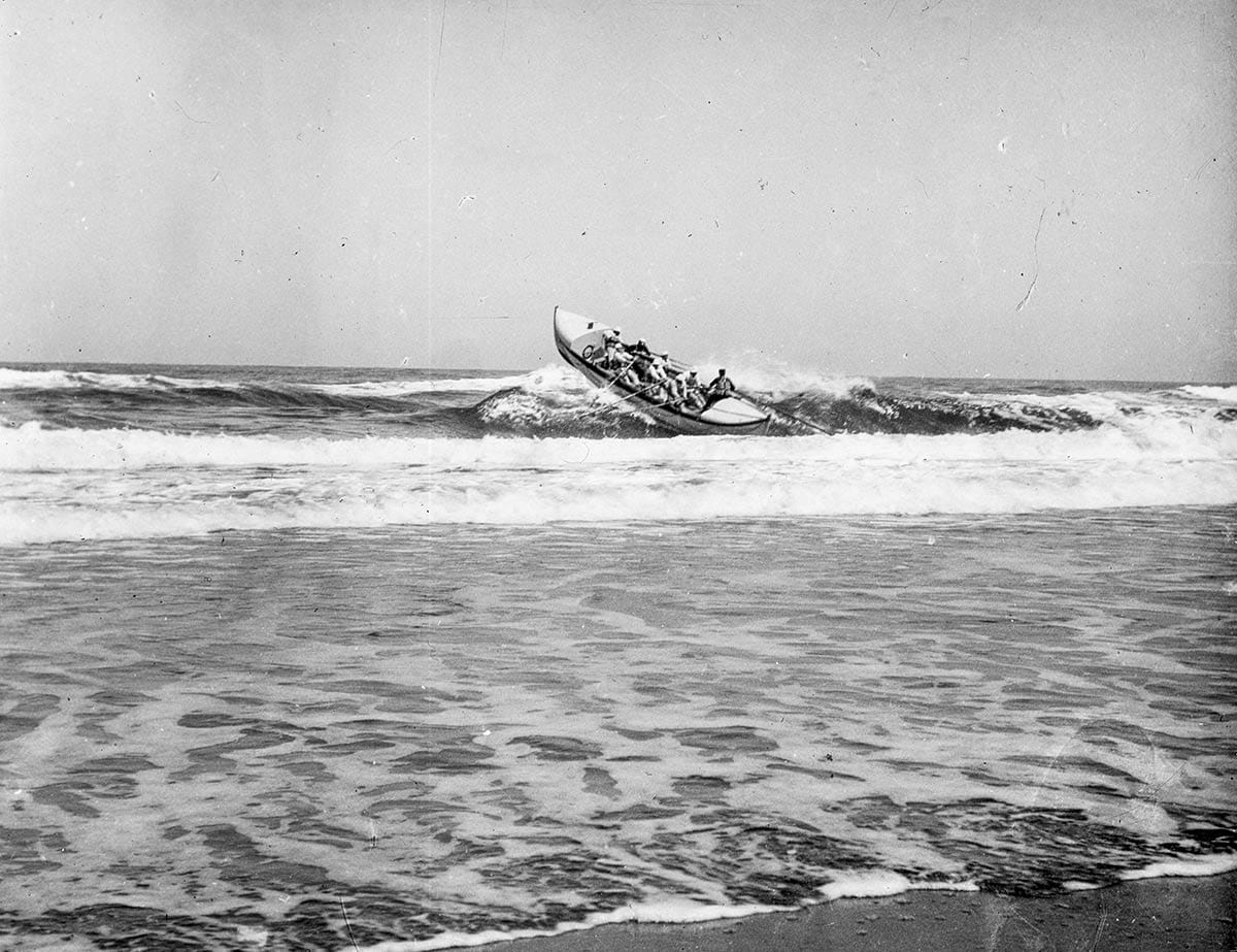 US Life-Saving Service boat at Ocean Beach