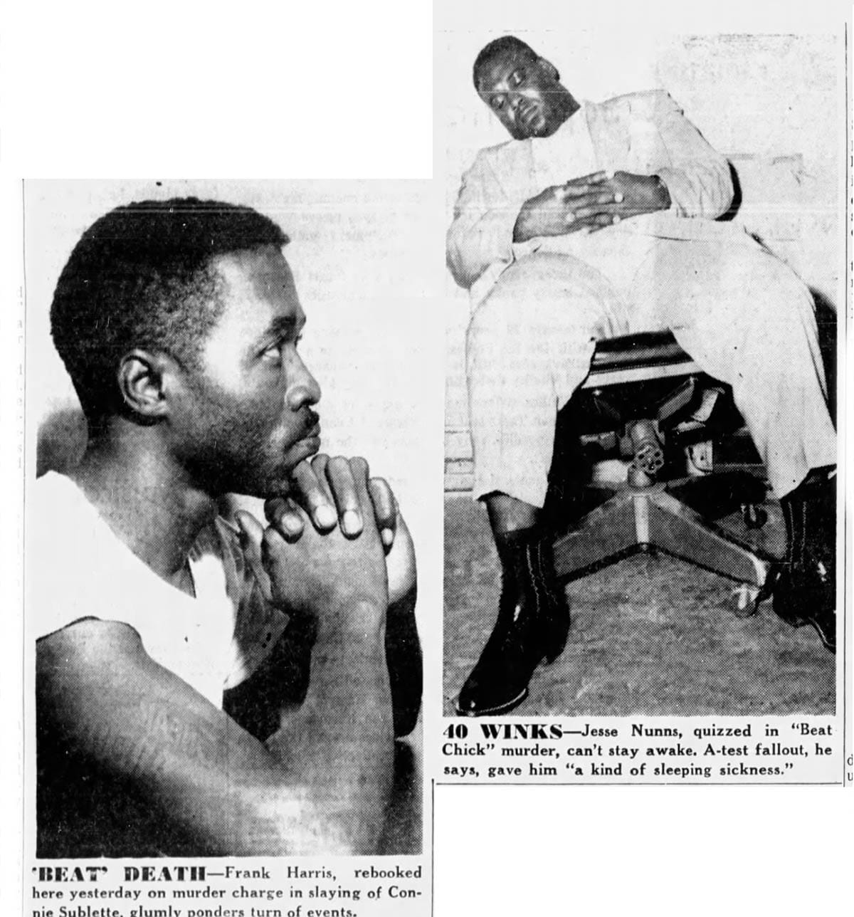 Frank Norris and Jesse Nunns at police headquarters