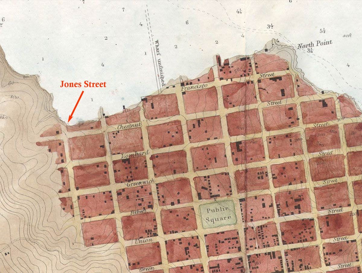1853 map of North Beach