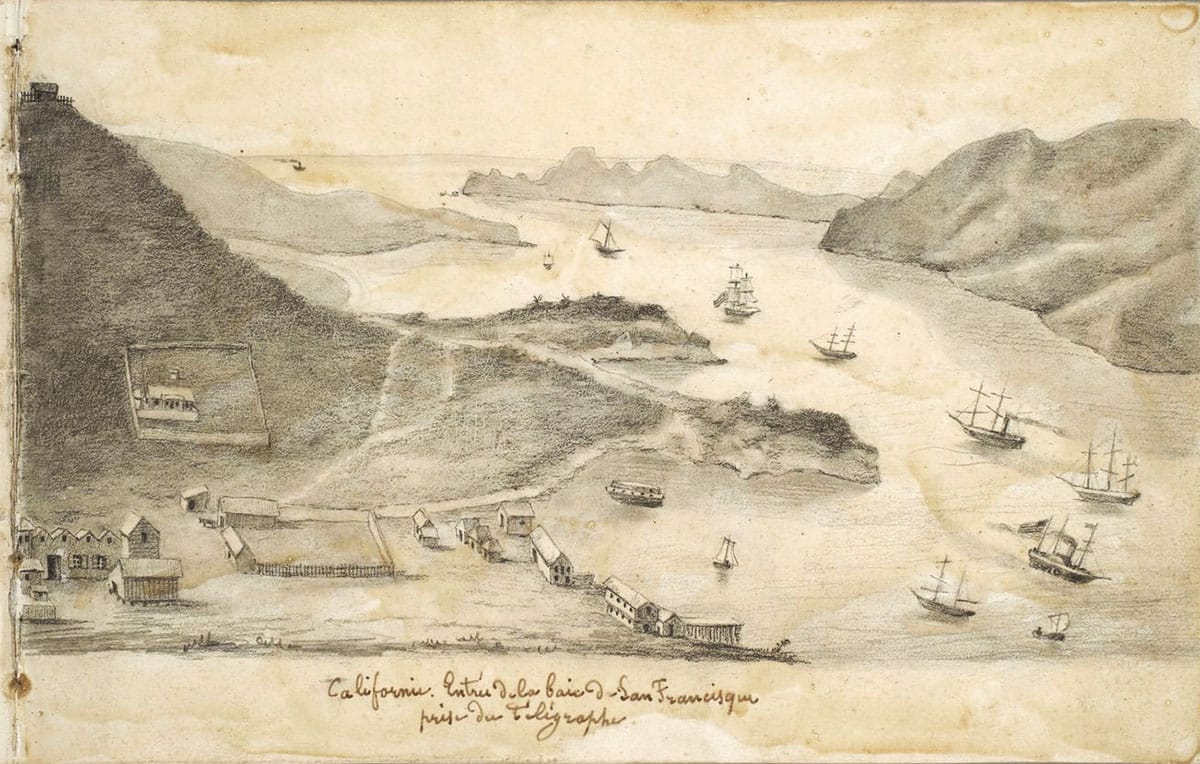 Sketch towards Golden Gate from Telegraph Hill