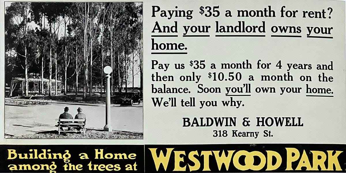 Poster ad for Westwood Park