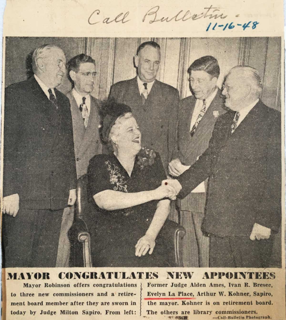 Evelyn LaPlace clipping