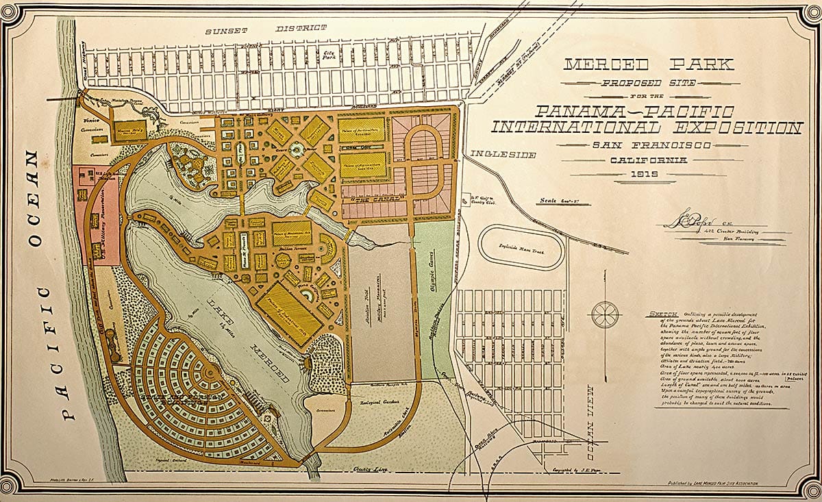 Lake Merced plan for PPIE in 1915
