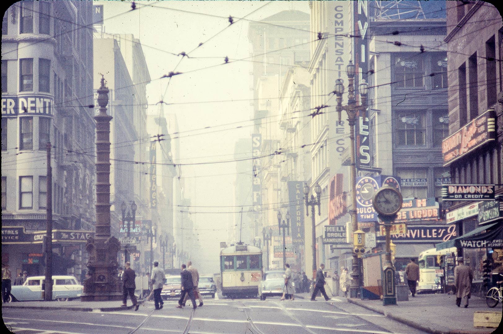 Foggy Geary street in 1956