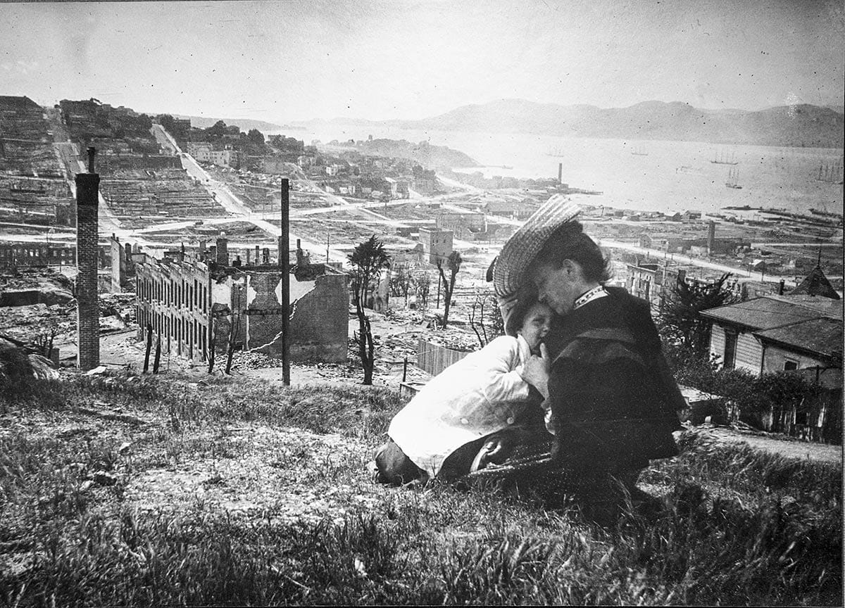 Ruins of Telegraph Place in 1906
