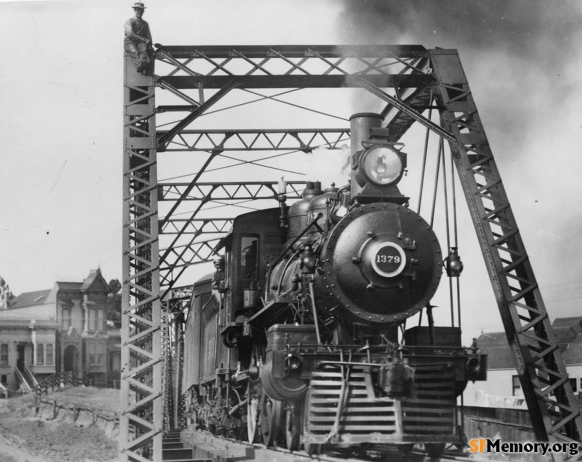 Steam train on Dolores Bridge