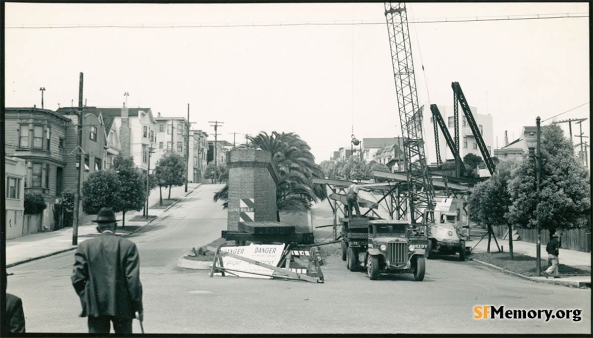 Dolores Bridge being removed in 1942