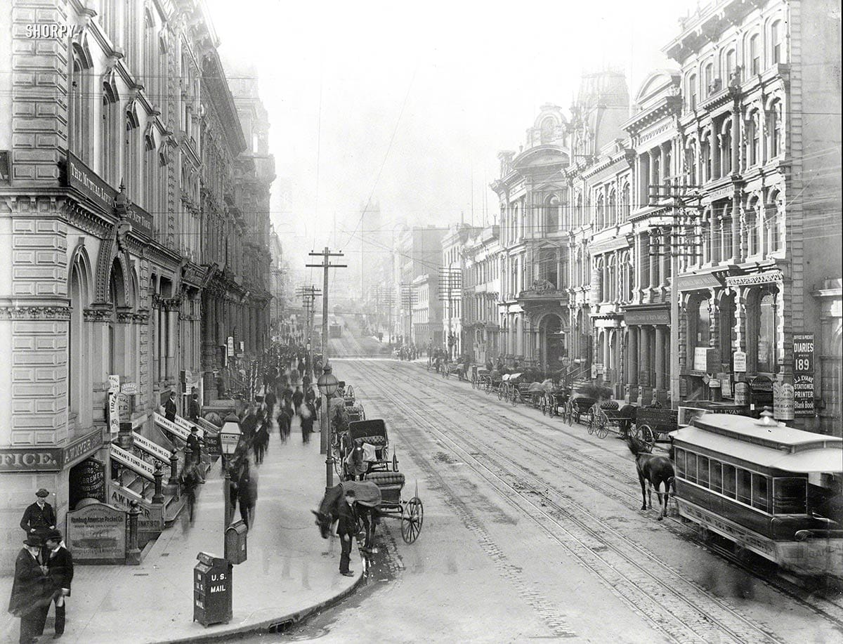California and Sansome streets in 1890s