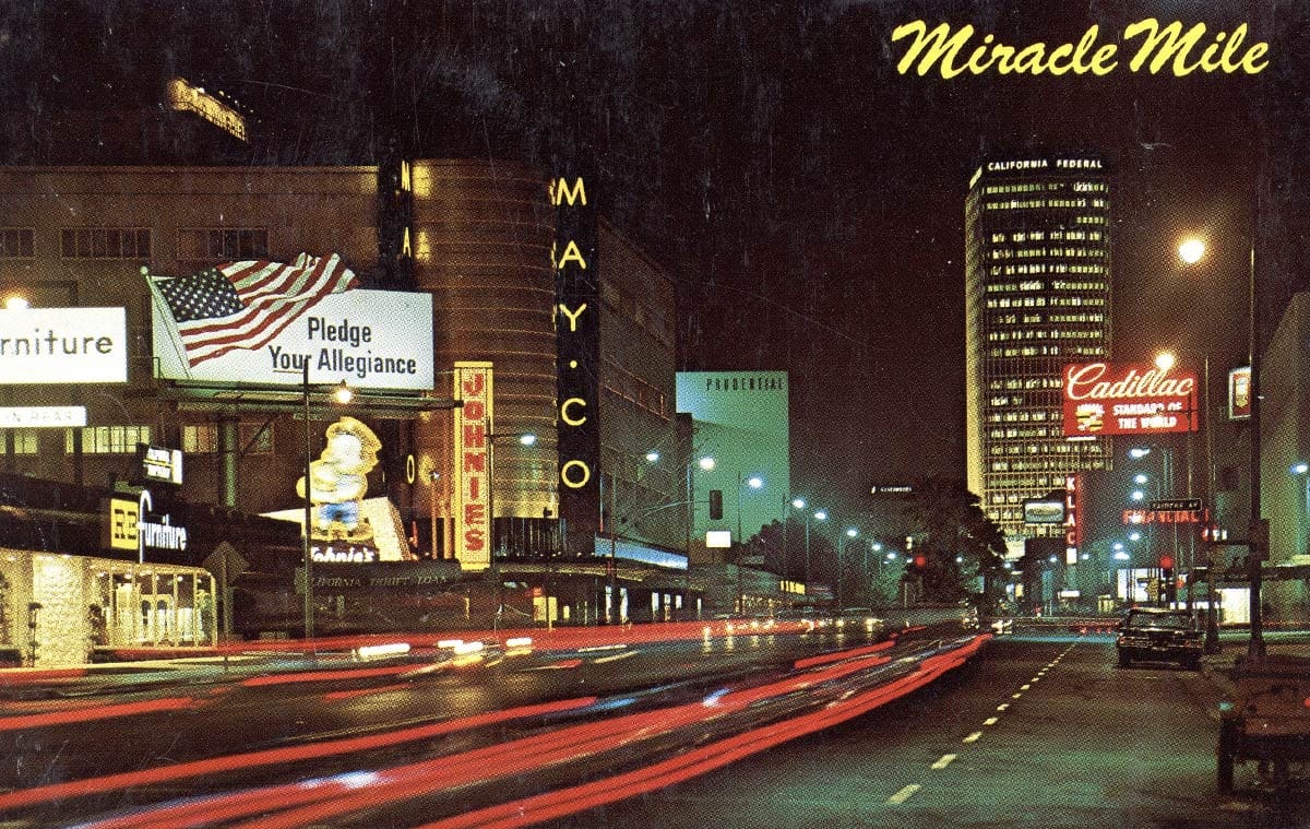 Postcard of Los Angeles' Miracle Mile