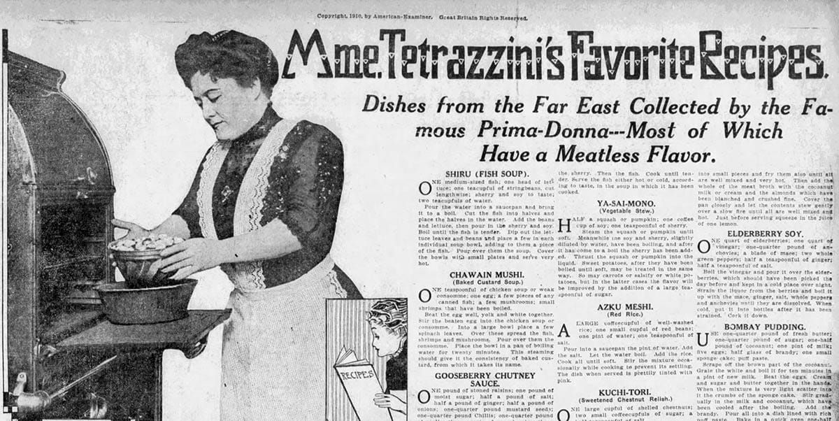 Tetrazzini's recipes column