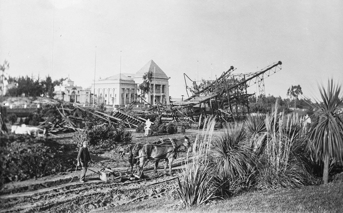 Fallen electric tower